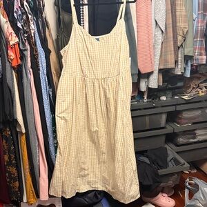 Plus size Tan and White Gingham Sundress